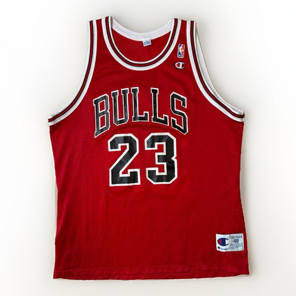 Michael Jordan Chicago Bulls Jersey 48 Red 90s Champion NBA Basketball Finals